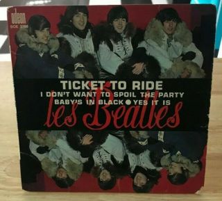 Rare French Ep The Beatles Advertising Display Counter Ticket To Ride