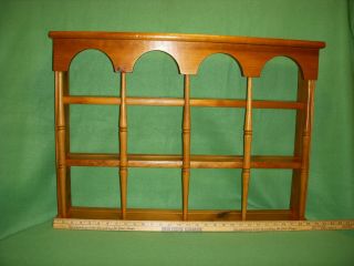 Vintage Wooden Knick Knack Or 12 Tea Cup Shelf/ Collectible Display Rack