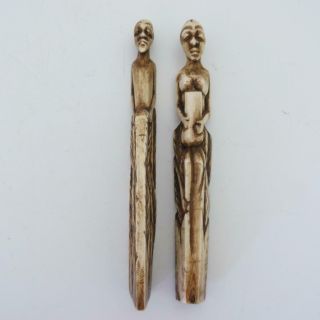 Antique African Tribal Carved Figures,  19th Century