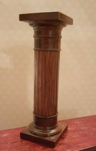 Dollhouse Miniature Vintage Wood Pedestal By R.  L.  Carlisle.  1:12