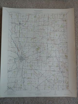 22x29 1914 Usgs Topo Map Circleville,  Ohio Ashville Tarlton Elmwood Ringgold