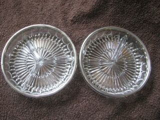 2 Vintage Round Crystal Divide Bowls With Silver Trim