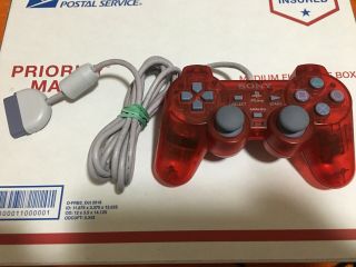 Official Sony Playstation 1 Ps1 Psone Red Wired Analog Controller Scph - 110 Rare