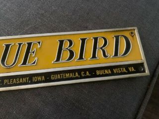 Very Rare Vintage Blue Bird Bus Line Advertising Tin Litho Embossed Emblem Sign 3