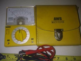 Vintage Aws (aw Sperry Instruments) Multi - Tester Model Sp - 142 With Yellow Case