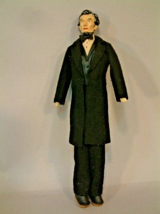 Vintage 1940s ? 12 " Abe Lincoln All Character Doll Look