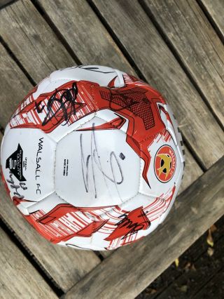 Vintage Walsall Fc 2016 Signed Football 1st Team Players Saddlers Rare Retro