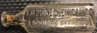 Antique Ed Price Chemical Co Druggist Pharmacy Bottle Kansas City Missouri