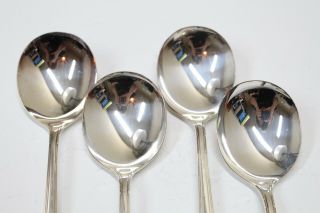 4 Wm A Rogers La Ronnie Pattern Oneida Ltd Silverplate Round Bowl Soup Spoons 2