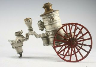Antique Hubley Ives Or Dent Hardware Cast Iron Steam Fire Pumper Wagon Toy