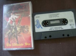 Ozzy Osbourne The Ultimate Sin 1986 Cassette Rare