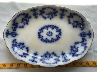 Antique Meakin The Holland Flow Blue 9 " X 12 5/8 " In Oval Platter