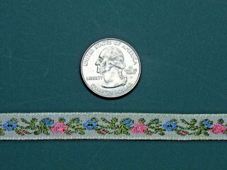 Victorian Colorful Floral Silk French Ribbon Trim 73 ".