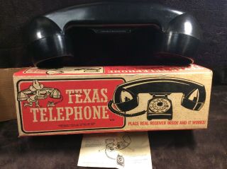Rare Vintage 1969 Poynter Products Texas Telephone W/ Box Toy Gag Gift Japan