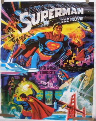 Rare Superman The Movie 1978 Vintage Dc Comics Poster