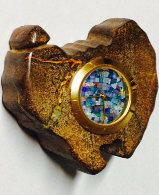 Rare Carved Australian Boulder Opal Clock