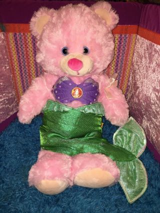 Vguc - Htf - Retired - Rare - 17” Build A Bear Ariel Little Mermaid Pink Bear
