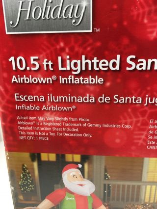 RARE 10.  5 FT LONG CHRISTMAS LIGHTED SANTA BOWLING SCENE INFLATABLE BY GEMMY 2