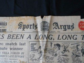 Sports Argus 31st August 1946 Football Newspaper.  First Issue After Ww2,  Rare