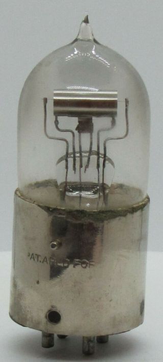 & Rare 1923 De Forest Dv6 Vacuum Tube With Box.