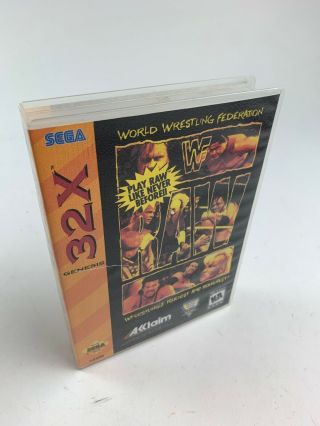 Wwf Raw Wwe (sega 32x) Cart And Case Only Rare Vintage Old School Awesome
