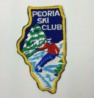 Peoria Ski Club Illinois Vintage Sew - On Skiing Patch