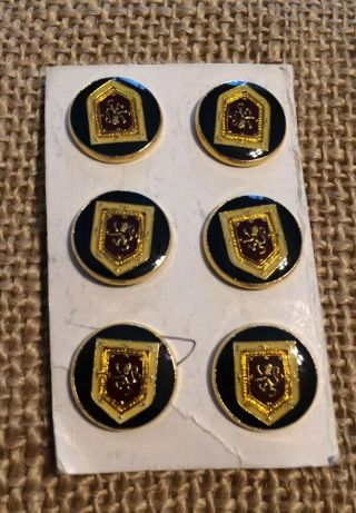Holland & Sherry Lion Crest Shield Blazer Buttons 6 Rare