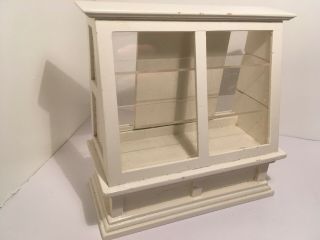 Vintage Dollhouse Miniatures White Wooden Display Cabinet 50 2