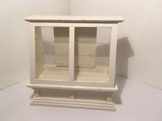 Vintage Dollhouse Miniatures White Wooden Display Cabinet 50 3