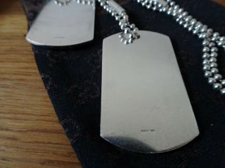 Gucci Double Identity Dog tags Necklace Very Rare Solid Sterling Silver 3
