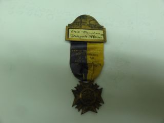 Old Rare Vintage Medal Veterans Of Foreign Wars Minnisota Arrowhead Elsie Donohu