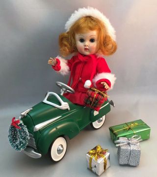 Vintage Vogue Ginny Doll Straight Leg Walker Red Hair Medford Dress Christmas