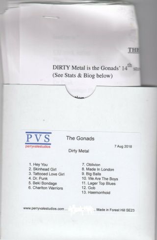 The Gonads - Dirty Metal - Rare Punk Promo