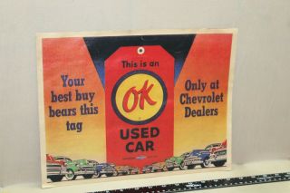 RARE 1950s CHEVROLET OK CAR BEST BUY DEALERSHIP DISPLAY SIGN CHEVY CAR 66 2