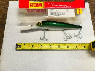 Vintage Storm Big Mac Fishing Lure Box Oklahoma Collectable Green Scale