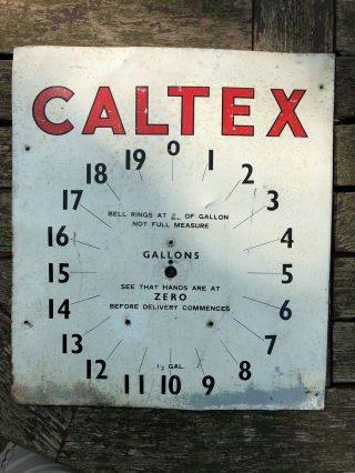 Caltex Clock Face Plate Gas Pump Tokheim Wayne Bowser Gilbarco Rare