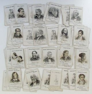 Antique Playing Card Game Of Authors
