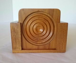 Baker Hart & Stuart Vintage Teak Wood Coaster Set Of 6