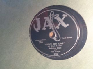 Bobby Hall & The Kings On Jax / Love No One / Sunday Kind Of Love / Rare 78 Vg