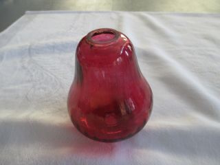 Vintage Antique Lightning Rod Red Pear Shaped Glass Ball
