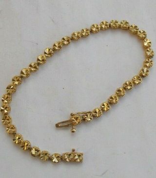 Rare Vintage 14k Solid Gold Bracelet 7.  5 " Jewelry 14kt Look Deco Form Links Look