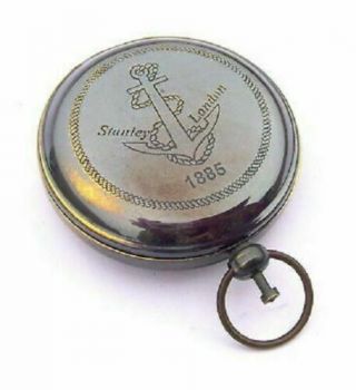 Brass Push Button Direction Sundial Pocket Nautical Compass Christmas Day Gift
