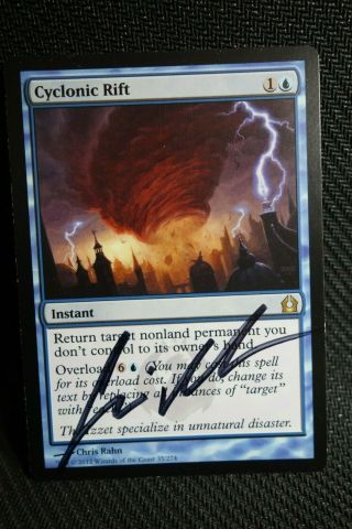 Cyclonic Rift - Artist Chris Rahn Signed Blue Rtr Mtg Magic Rare 1x X1 B905