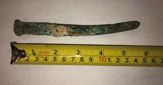 Square Bronze Spike,  Encrusted,  From An Unknown Shipwreck 6 " Long Pirate Ship