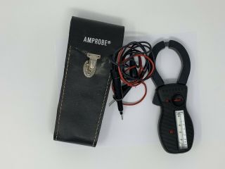 Vintage Professional AMPROBE CLAMP METER VOLT METER test leads & case Belt Loop 2