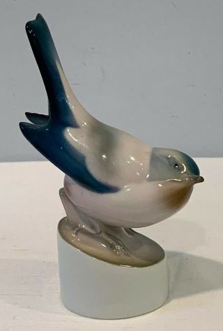Vintage Rare Zsolnay 5 " Porcelain Finch Bird Figurine Made In Hungary Signed Exc