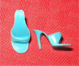 Vintage American Girl Color Magic Barbie Turquoise Blue Open Toe Shoes Htf