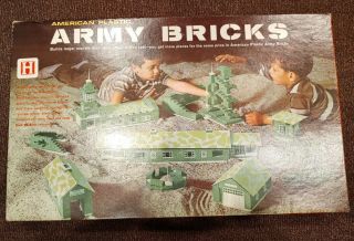 Vintage Halsam American Plastic Army Bricks 1105 Box Instructions Complete Rare