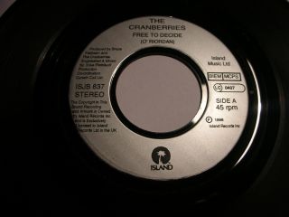 The Cranberries - To Decide / Salvation - Rare 7 " Jukebox Only Issue