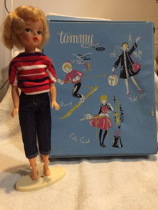 Vintage Tammy Doll With Case And Doll Stand By Ideal